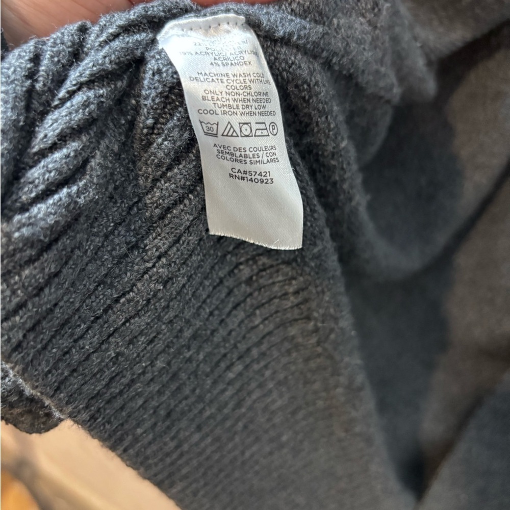 LOFT Gray Open Front Cardigan - Picture 5 of 6